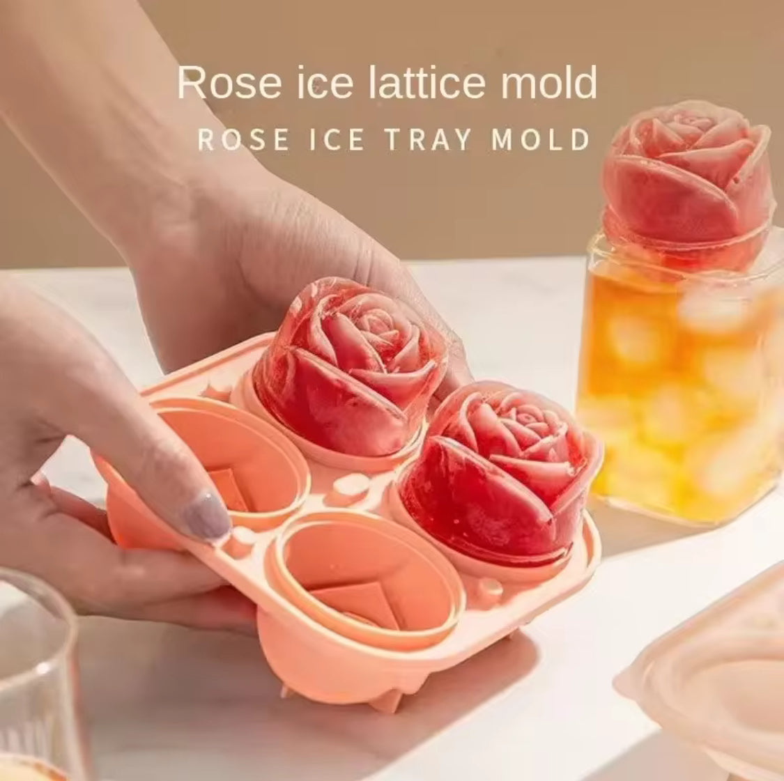 Silicone Rose Ice Mold, Flower Shaped Ice Mold, Silicone Big Ice Ball Maker Silicone Rose Ice Mold, Flower Shaped Ice Mold, Silicone Big Ice Ball Maker